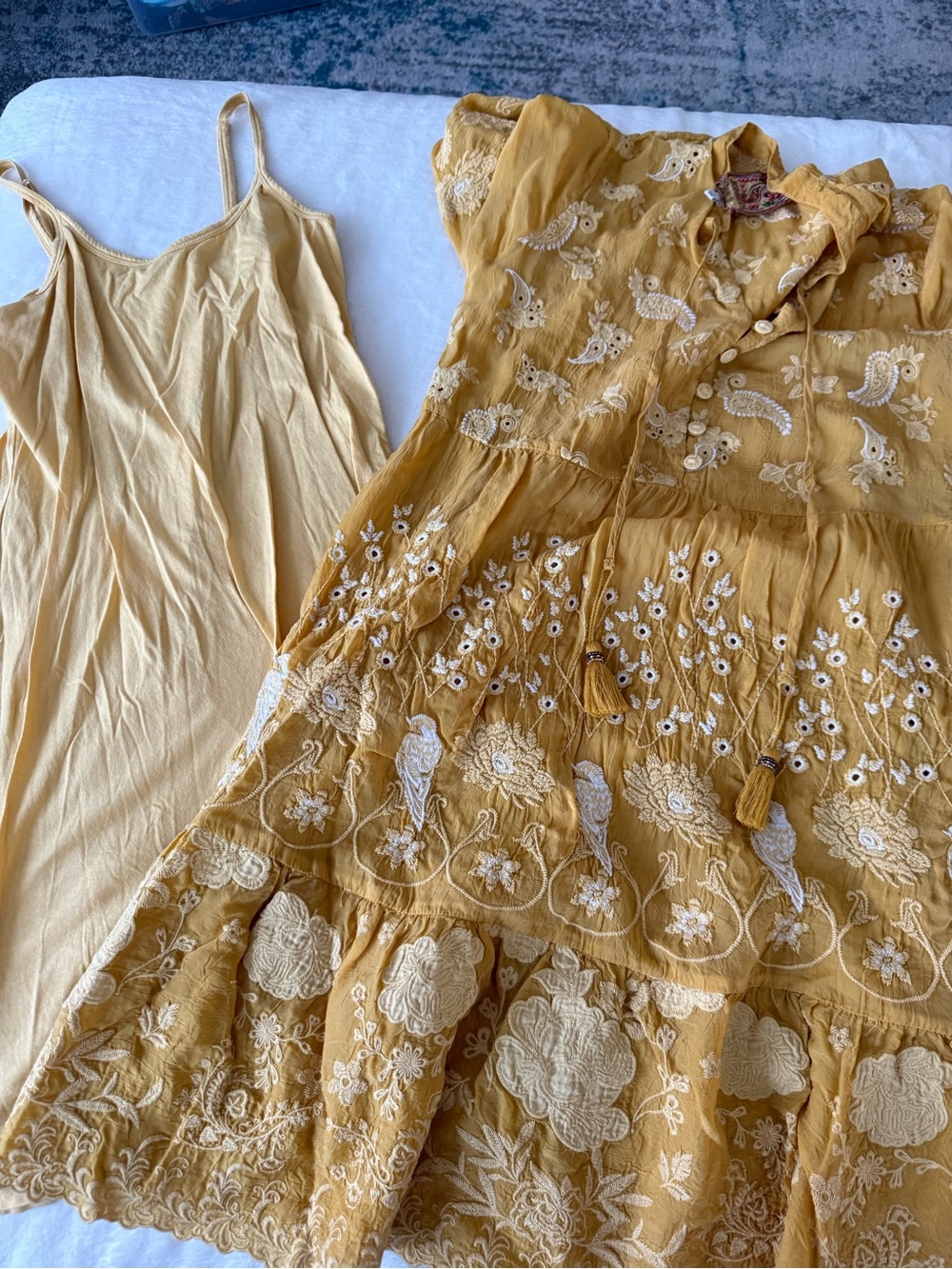 Johnny Was Eirlys Yellow Dress Size Small D86